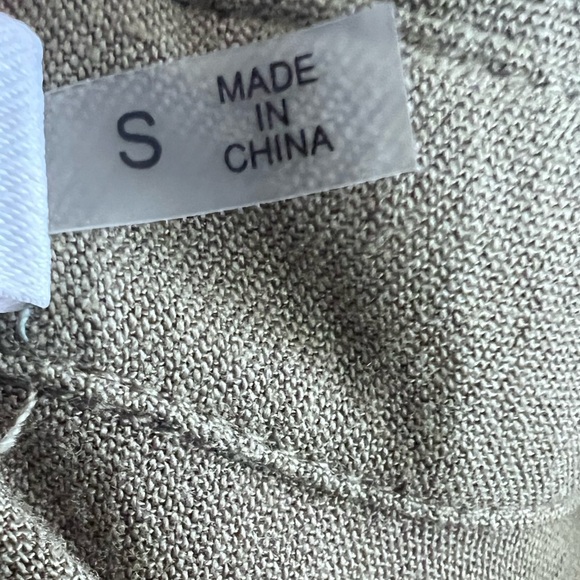 Mustard Seed Army Green Short Sleeve Button Down Shirt Dress - Picture 7 of 8